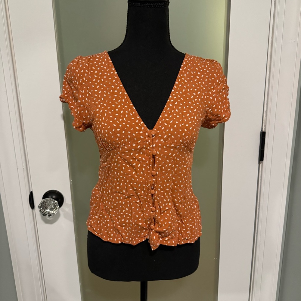 The Normal Brand Rust Button-Up Blouse